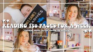 READING VLOG | reading 150 pages a day for a week, book haul, finishing the shatter me series, etc!