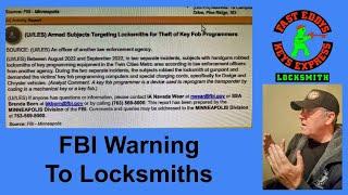 FBI Warning To Locksmiths | Video By Locksmith @EdwardMann From @fasteddyskeysexpress