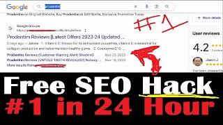 Free SEO Hack Top #1 Ranking in 24 Hours - Live Proof! Rank Any Keyword