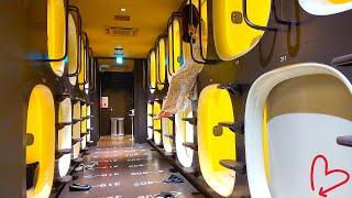 $19! JapanWOMEN-ONLY Capsule Hotel with Sleep Analysisnine hours woman Shinjuku/カプセルホテルナインアワーズ新宿