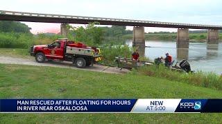 Man rescued after floating for hours in river near Oskaloosa