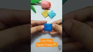 DIY Paper craft Squid game Ddakji  @ArasEasyArt #squidgame #ytshorts #gameplay #craft #diy