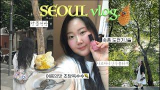 SEOUL 서울 핫한 맛집 다 가보는 vlog. 초당옥수수 아이스크림 맛집 서촌 뮤통 | 한국상륙! 히키니쿠토코메 도산|오크베리 아사이볼🫐 | 분지로 | 숏폼 도전기..