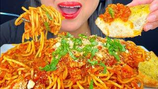 ASMR SPAGHETTI & GARLIC BREAD | EATING SOUNDS | MUKBANG | ASMR Phan