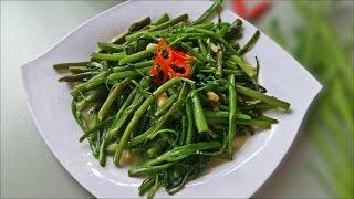 fry water spinach with fermented tofu - Vietnamese food