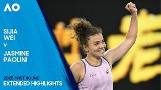 Sijia Wei v Jasmine Paolini Extended Highlights | Australian Open 2025 First Round