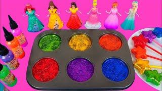 Satisfying Video | 6 Color Slime Balls OF Rainbow Dino PopIt FROM Magic Cup Paint PlayDo & Clay ASMR