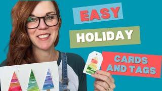 Simple watercolor holiday tags and cards