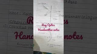 Ray Optics Handwritten Notes #rayoptics #shorts #ytshorts #notes #rayopticsclass12 #physics