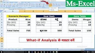 How To Use What if Analysis in Excel? | Goal Seek Kya Hota Hai | Scenario Manager kya hai