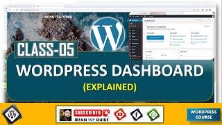 WordPress Dashboard  - WordPress Dashboard tutorial - WordPress Dashboard overview - Irfan WP Guide