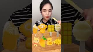 Yellow Ice Creams Eating Challenge | #asmr #food #shorts