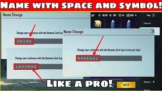 How to rename in pubg mobile  with space | How to use symbols in renaming pubg mobile