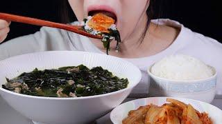 Birthday Seaweed Soup • Miyeok-guk • Cooking Mukbang ASMR