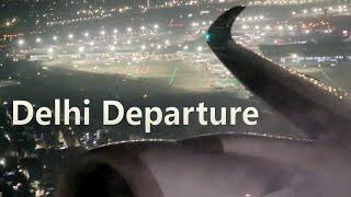 Take off from Delhi on an A350-1000 of Cathay Pacific
