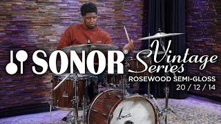 Sonor Vintage Series Drum Set 20/12/14 with Tom Mount - Rosewood Semi-Gloss (VT-320WMCRSG)