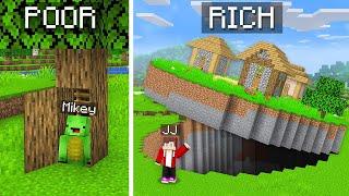 Mikey POOR Secret Base vs JJ RICH Underground House Battle in Minecraft - Maizen