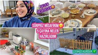 SÜRPRİZ MİSAFİRİM VAR , 5 ÇAYI HAZIRLIĞINA NELER YAPTIM?, GELEN EFSANE HEDİYELER, ÇİTİMİZİ KURDUK