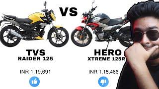 Hero Xtreme 125 R VS TVS Rider 125 | T mix V