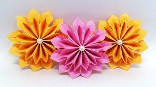 DIY Paper Flowers easy making tutorial (Origami Flower) - Paper Crafts Ideas