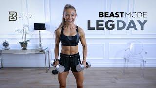 BEASTMODE LEG DAY - Intense Leg Workout with Dumbbells | Day 1