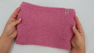 How to knit snood for beginners with knitting needles 