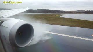 Norwegian B787-8 bad weather splash landing after HEAVY rainfall - MUST SEE! [AirClips]