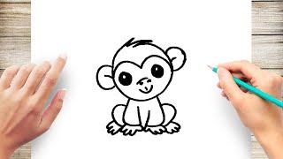 How to Draw a Monkey Step by Step for Kids Easy #CuteMonkey