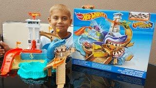 Волшебная машинка ХОТ ВИЛС трек АКУЛА HOT WHEELS track SHARKPARK Colour Shifters Sharkport Showdown