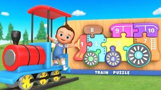 Learning Numbers & Colors with Wooden Puzzle Train: Fun Educational Video for Toddlers!