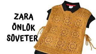 ZARA ÖNLÜK SÜVETER [S-M-L BEDEN] /ZARA SÜVETER / MOTİFLİ ÖNLÜK SÜVETER