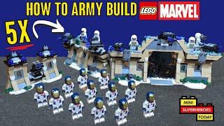 How to ARMY BUILD the LEGO Marvel IRON LEGION (Build a 5X BIGGER Castle Wall!)