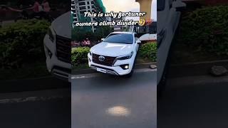 This is why fortuner owners climb divider|watch till end#trending #viralvideo #fortuner #shorts