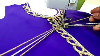 wow great ! Best Special embroidery tricks _ gota dori embroidery simple sewing machine tricks