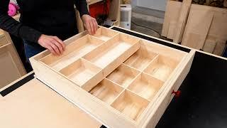 Workshop Drawer Organization | DIY Drawer Dividers with Sliding Tray