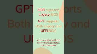 Differences Between GPT VS MBR