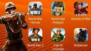 World War Heroes,World War Polygon,Ghosts Of War,WW2 Shooting Games,Noblemen 1896,Call Of Courage