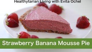 miMIC Cake: Raw Strawberry Banana Mousse Pie Recipe (Vegan, Gluten Free)