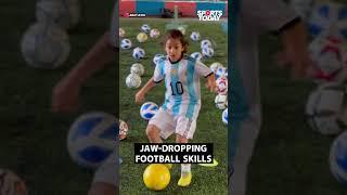 Young football sensation and Messi fan Arat Hosseini shows amazing football dodging skills