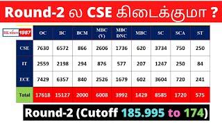 Round-2 ல CSE கிடைக்குமா ? Initial Vacancy Position Analysis for Choice List Preparation - TNEA 2021