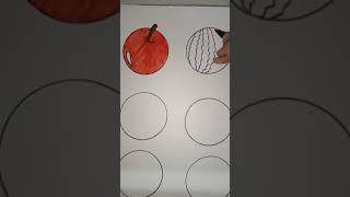 fruits drawing from circle shape  | #fruitsdrawing | #shorts | ART & CRAFT