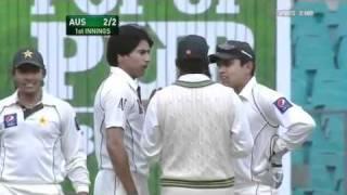 mohammad sami 3 wickets and hattrick chance vs australia 2010 2nd test sydney.flv