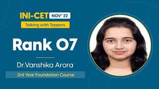 INICET Nov 2022 Rank 7 | Dr.Vanshika Arora in an interview with Dr. Niha Aggarwal| DBMCI