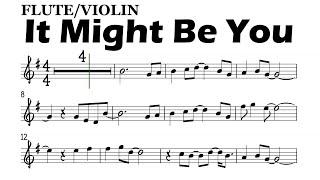 It Might Be You Flute Violin Sheet Music Backing Track Play Along Partitura