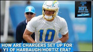 How are the Los Angeles Chargers set up in Year One of the Jim Harbaugh and Joe Hortiz era?