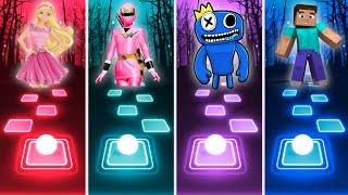 Barbie Girl vs Power Rangers vs Rainbow Friends vs Minecraft Tiles Hop Edm Rush