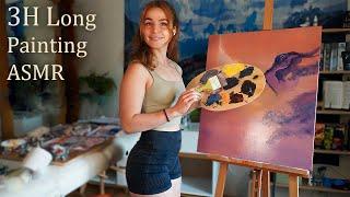 3H Painting ASMR with RELAXING Presence like BOB ROSS | painting compilation