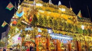 London Christmas 2024  Churchill Arms to Kensington High Street Walk Tour  4K HDR