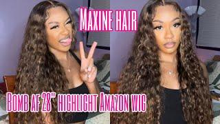 28" THICK Highlight Amazon Wig Review/ Install (DETAILED) | BEST AMAZON WIGS | MAXINE HAIR WIG