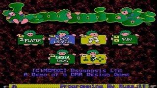 Save the Lemmings gameplay (PC Game, 1992)